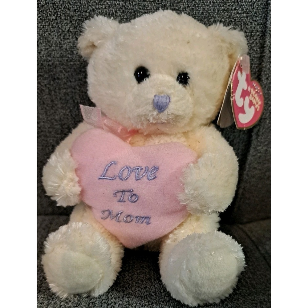 -B TY BEANIE BABY BABIES WITH TAG TEDDY BEAR LOVE TO MY MOM MOTHERS DAY